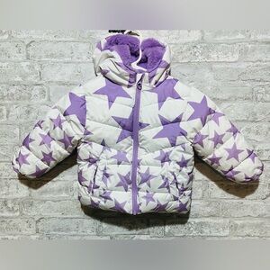 Swiss Tech Baby Girls' Puffer Jacket w/Hood Lavender Minky Sherpa Lining